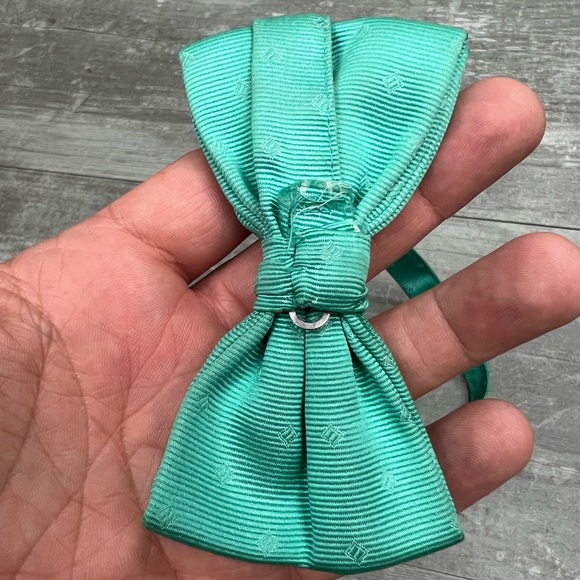 Solid Seafoam Green Check Pre-Tied Bowtie Bow Tie - Picture 3 of 4